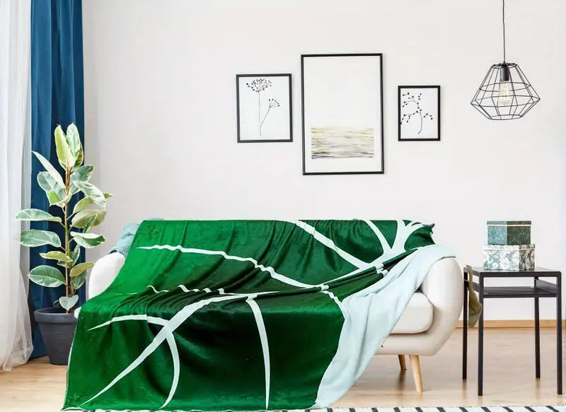 Leaf-Shaped Flannel Blanket