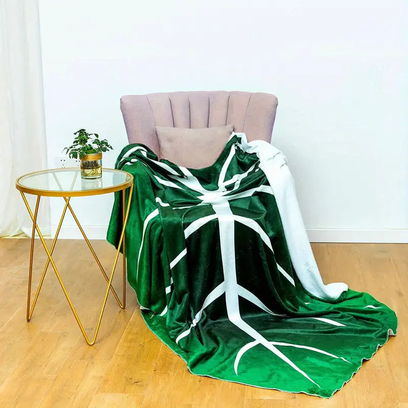 Leaf-Shaped Flannel Blanket